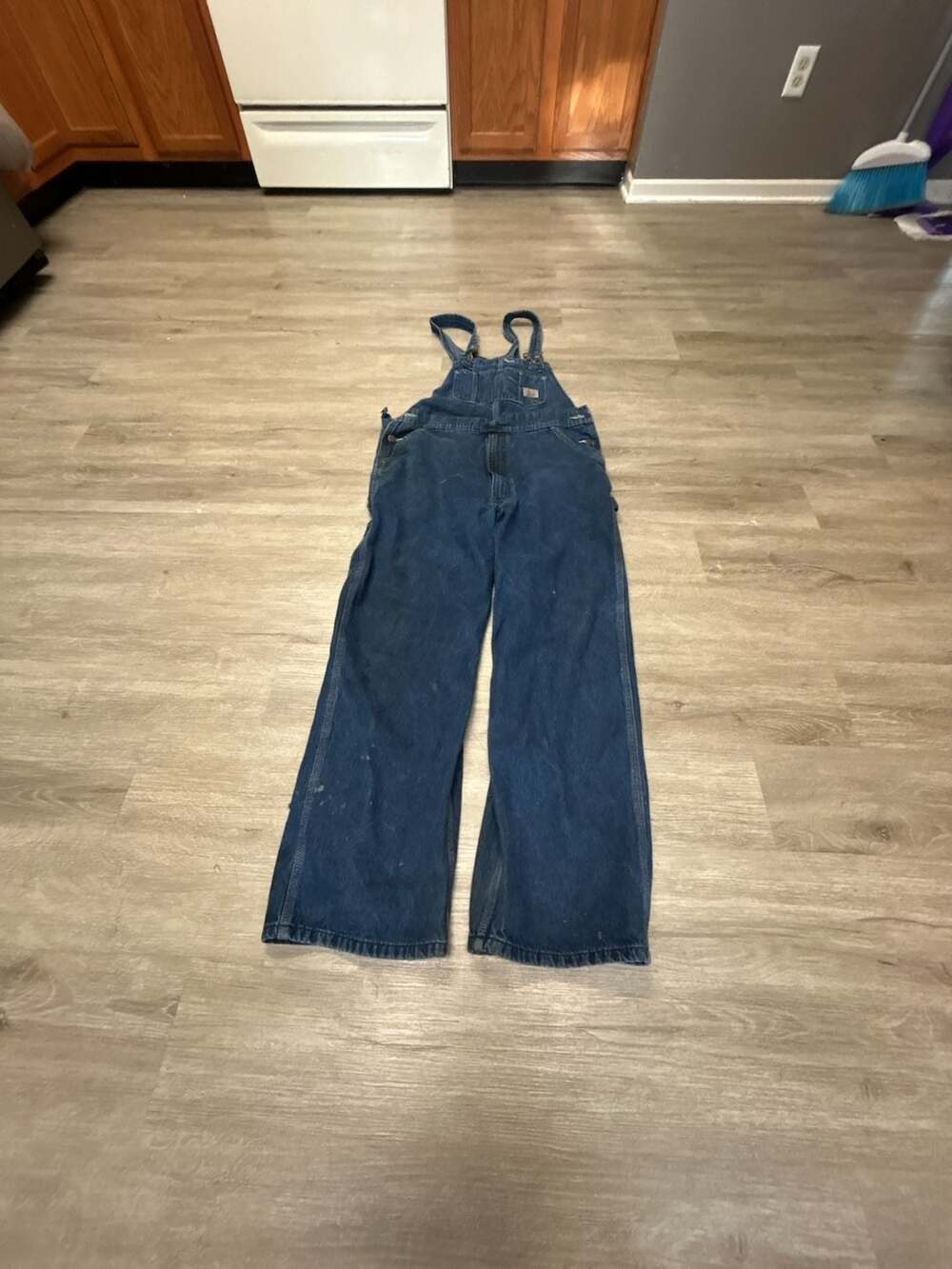 Carhartt R07-DST Denim Bib Overalls 36x30